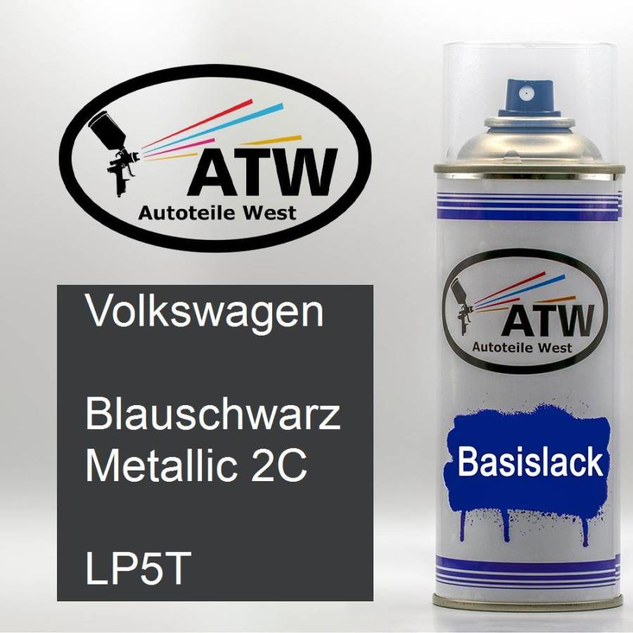 Volkswagen, Blauschwarz Metallic 2C, LP5T: 400ml Sprühdose, von ATW Autoteile West.